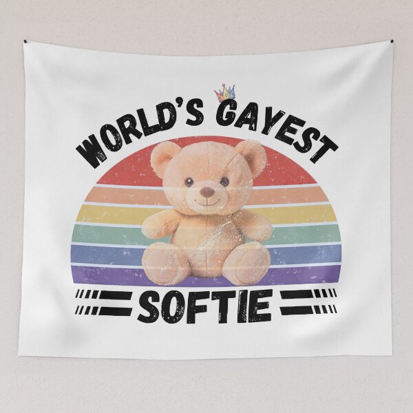 Item preview, World’s Gayest Softie designed and sold by Rainbow-Nation.