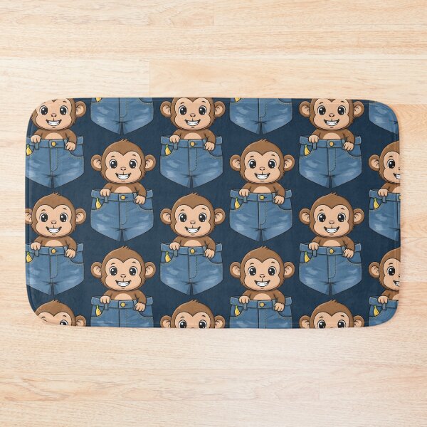 Item preview, Cute Baby Monkey in Blue Denim Jeans Pocket designed and sold by dreephic22.