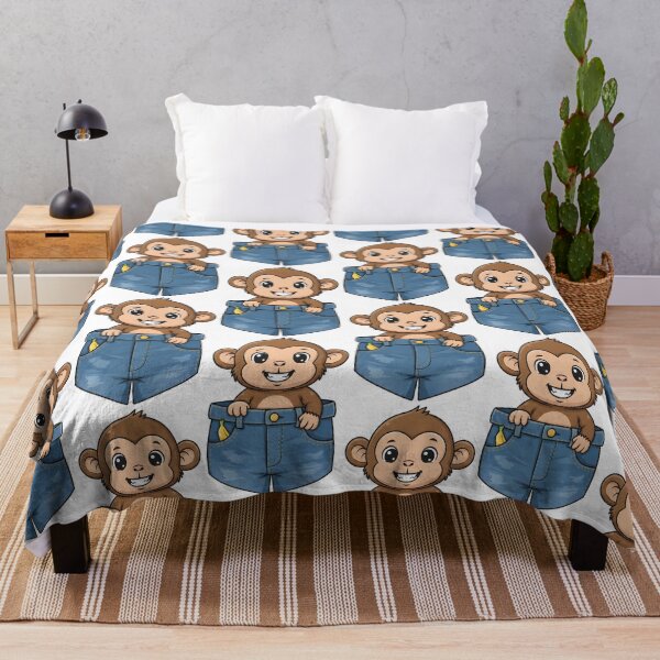 Item preview, Cute Baby Monkey in Blue Denim Jeans Pocket designed and sold by dreephic22.