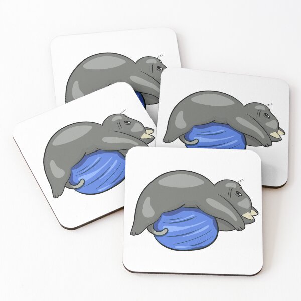 Item preview, Monday Motivation: Lazy Yoga Cat on Blue Fitness Ball designed and sold by LYAN-STORE.