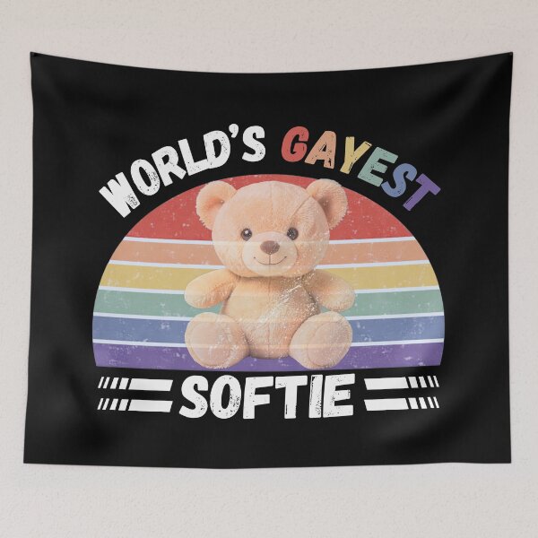 Item preview, World’s Gayest Softie For Proud Softies In Black designed and sold by Rainbow-Nation.