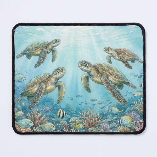 Item preview, Sea Turtles Over Reef Scene designed and sold by Nice Vibes Prints.