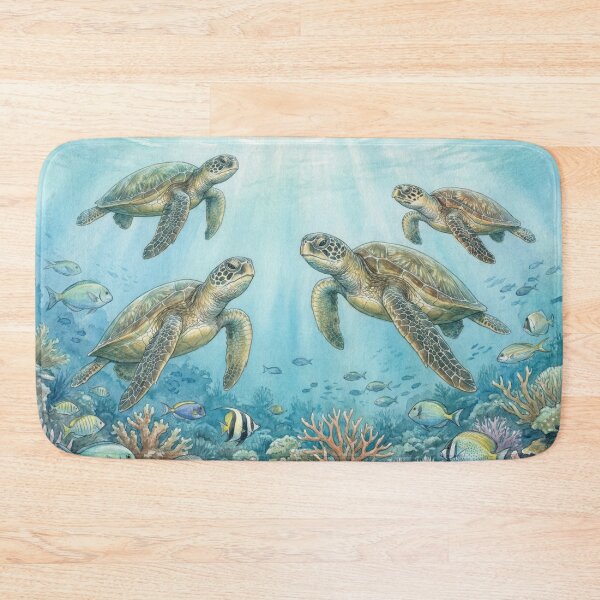 Item preview, Sea Turtles Over Reef Scene designed and sold by Nice Vibes Prints.