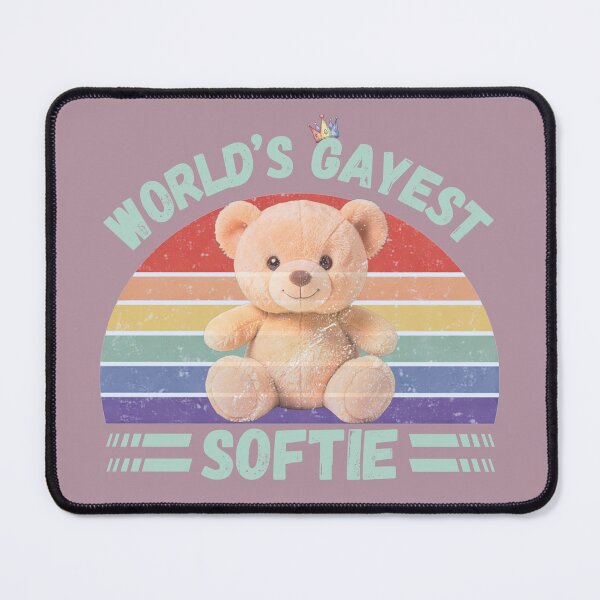 Item preview, World’s Gayest Softie For Proud Queer People In Grey Pink designed and sold by Rainbow-Nation.
