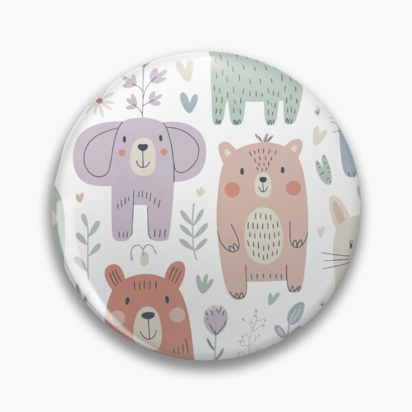 Item preview, Cute Pastel Woodland Animals Nursery Pattern designed and sold by Happy'CLICK'.
