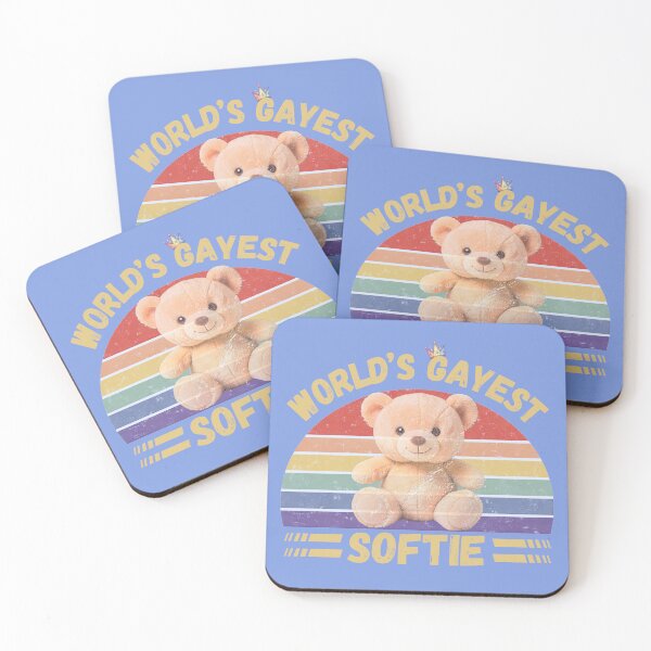 Item preview, World’s Gayest Softie Rainbow Bear In Blue designed and sold by Rainbow-Nation.