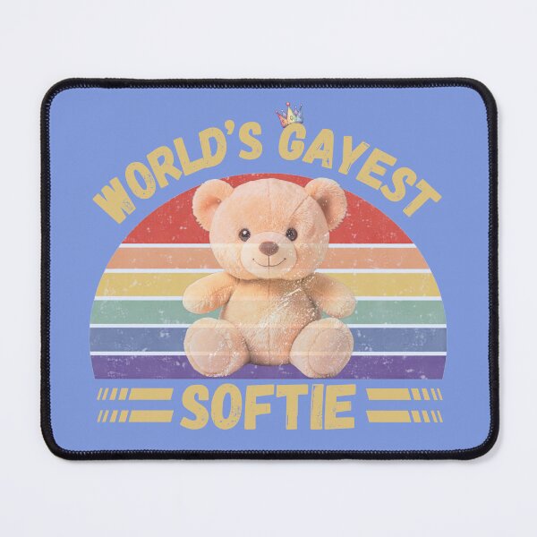 Item preview, World’s Gayest Softie Rainbow Bear In Blue designed and sold by Rainbow-Nation.