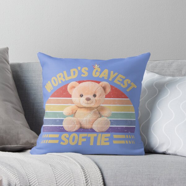 Item preview, World’s Gayest Softie Rainbow Bear In Blue designed and sold by Rainbow-Nation.