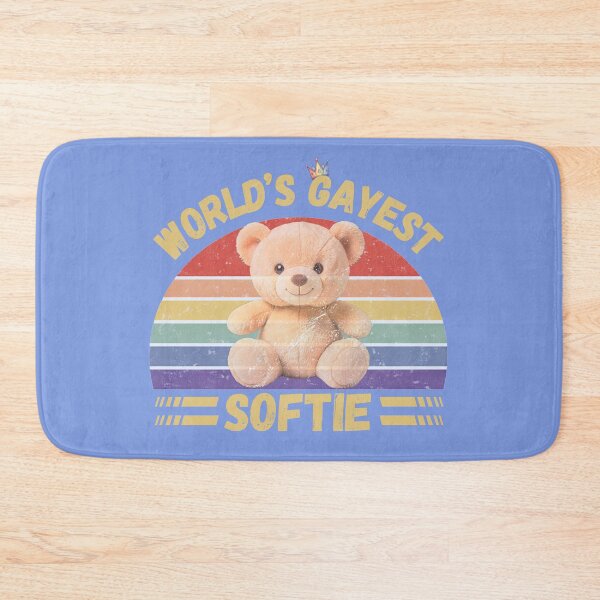 Item preview, World’s Gayest Softie Rainbow Bear In Blue designed and sold by Rainbow-Nation.