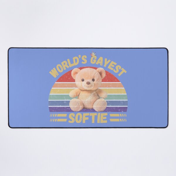 Item preview, World’s Gayest Softie Rainbow Bear In Blue designed and sold by Rainbow-Nation.