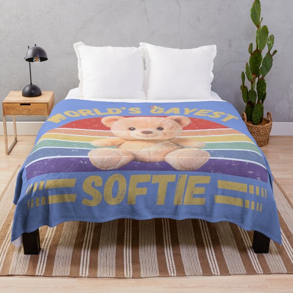 Item preview, World’s Gayest Softie Rainbow Bear In Blue designed and sold by Rainbow-Nation.