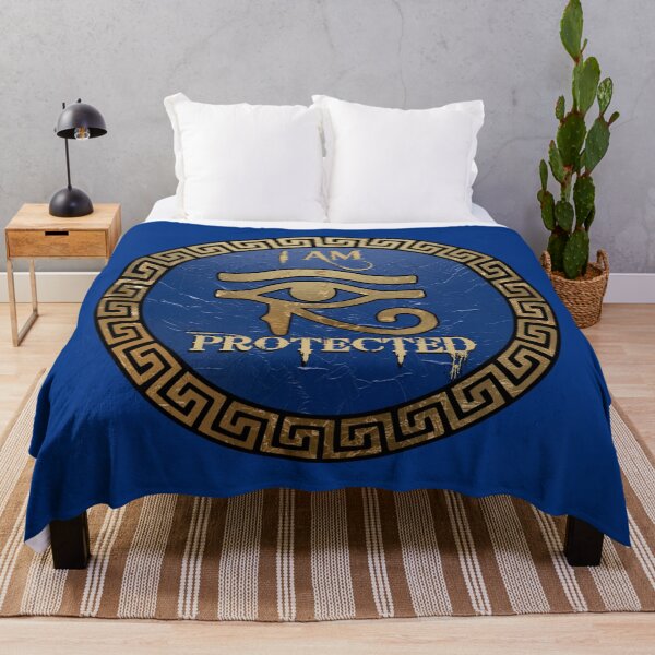 Item preview, Eye of Horus Gold & Blue – "I Am Protected" – Ancient Egyptian Amulet designed and sold by Italian Ink Studio.