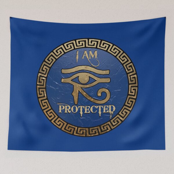 Item preview, Eye of Horus Gold & Blue – "I Am Protected" – Ancient Egyptian Amulet designed and sold by Italian Ink Studio.