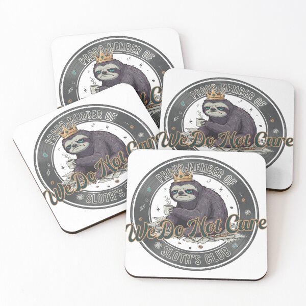 Item preview, Sloth's Club - We Do Not Care Funny Retro Sloth Graphic designed and sold by StillDow.