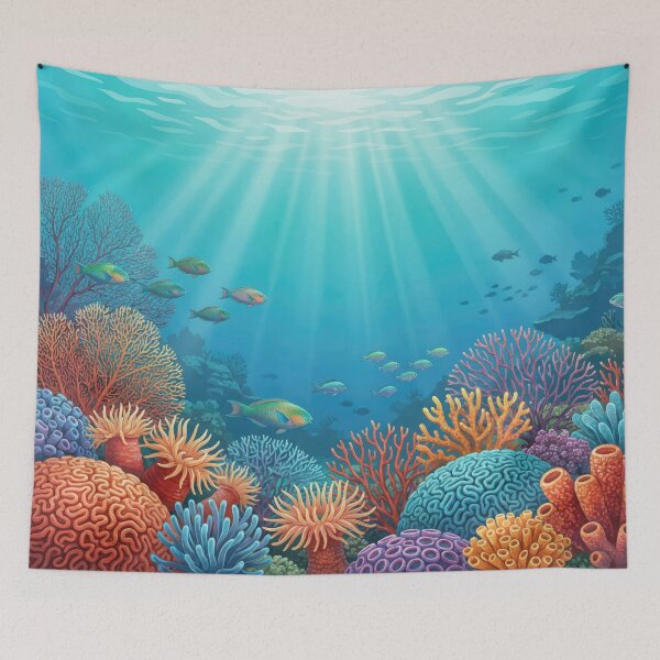 Item preview, Sunlit Coral Reef Scene designed and sold by Nice Vibes Prints.