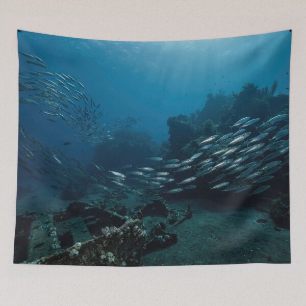 Item preview, Vibrant Reef Fish Swarm designed and sold by Nice Vibes Prints.