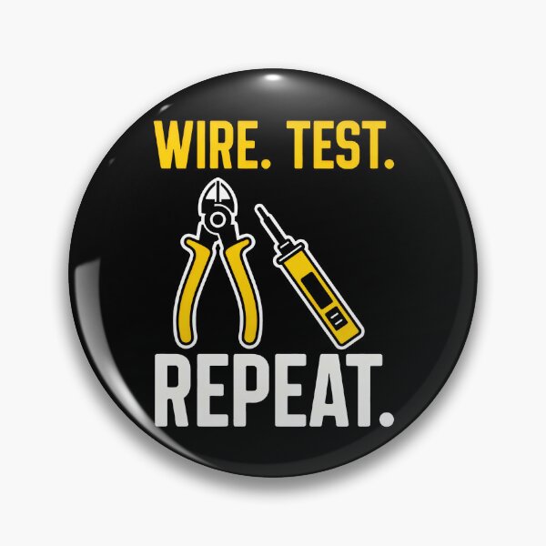 Item preview, Yellow Wire Test Repeat Electrician Graphic designed and sold by SplashTastic.