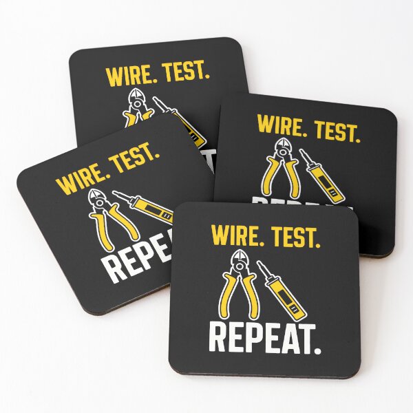 Item preview, Yellow Wire Test Repeat Electrician Graphic designed and sold by SplashTastic.