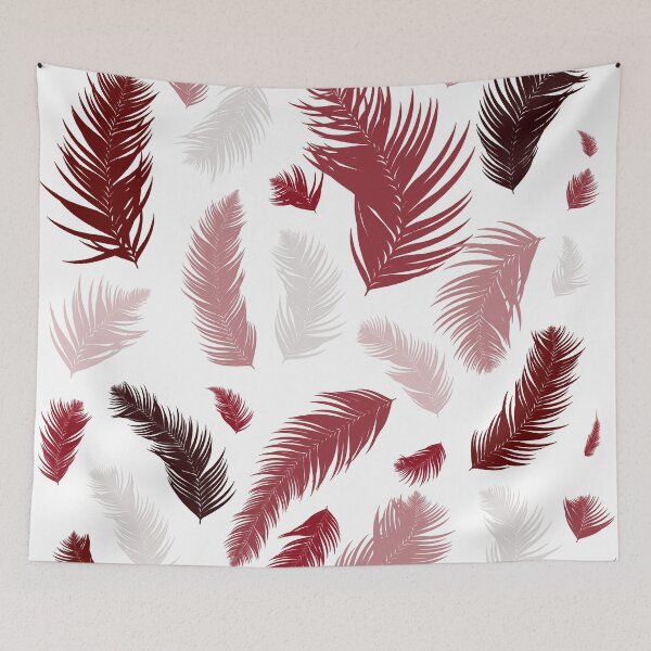 Item preview, Dusty Rose & Burgundy Boho Feathers - Aesthetic Whimsical Pattern designed and sold by LYAN-STORE.