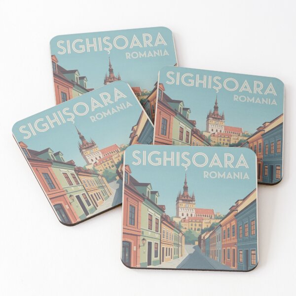 Item preview, Sighișoara Romania Vintage Travel Poster – Citadel Street Wall Art designed and sold by Timeless Design.