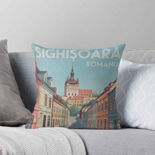 Item preview, Sighișoara Romania Vintage Travel Poster – Citadel Street Wall Art designed and sold by Timeless Design.
