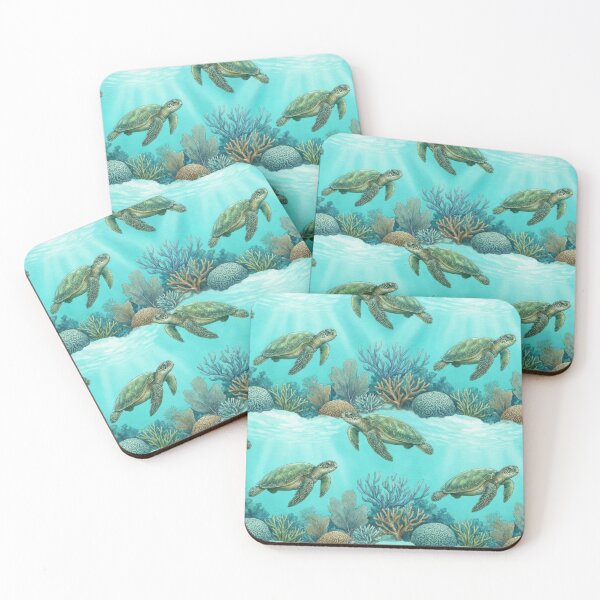 Item preview, Sea Turtles and Coral Garden designed and sold by Nice Vibes Prints.