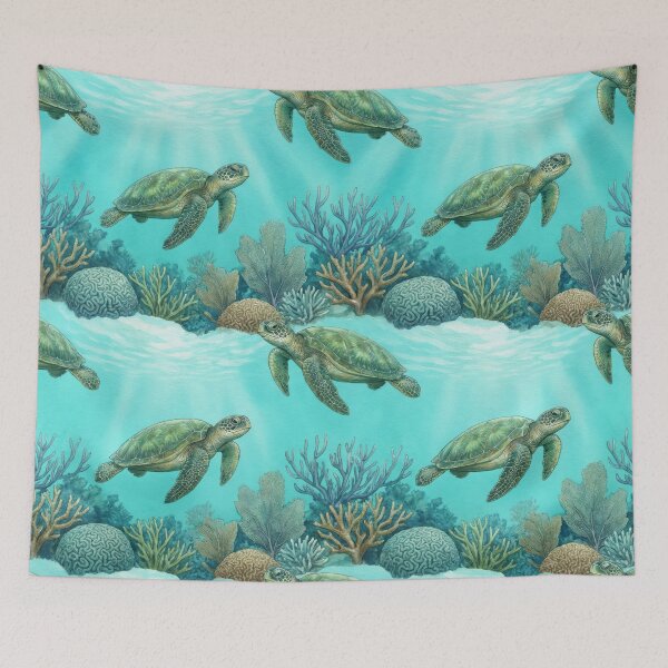 Item preview, Sea Turtles and Coral Garden designed and sold by Nice Vibes Prints.
