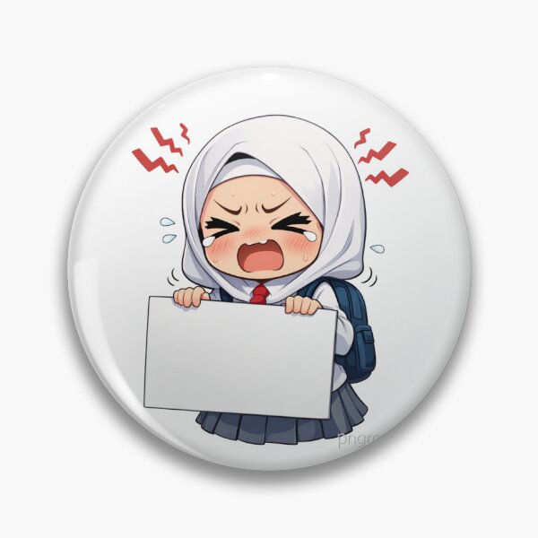 Item preview, Funny crying hijabi school girl chibi - relatable student stress designed and sold by taazz.