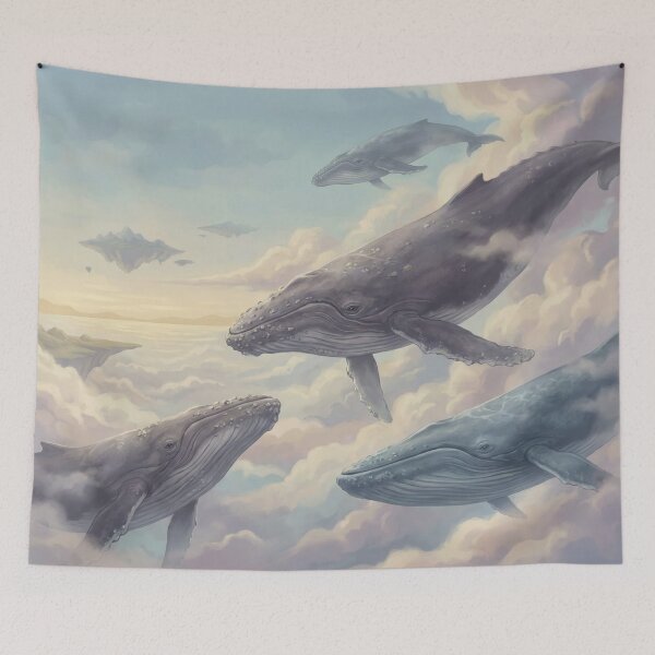 Item preview, Whales Swimming Through the Sky designed and sold by Nice Vibes Prints.