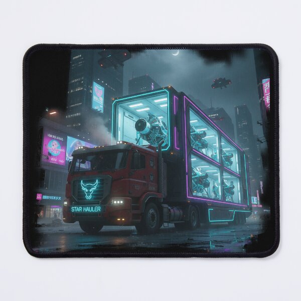 Item preview, Cyberpunk Star Hauler - Futuristic Deep Space Cargo Rig designed and sold by BounoWorld.