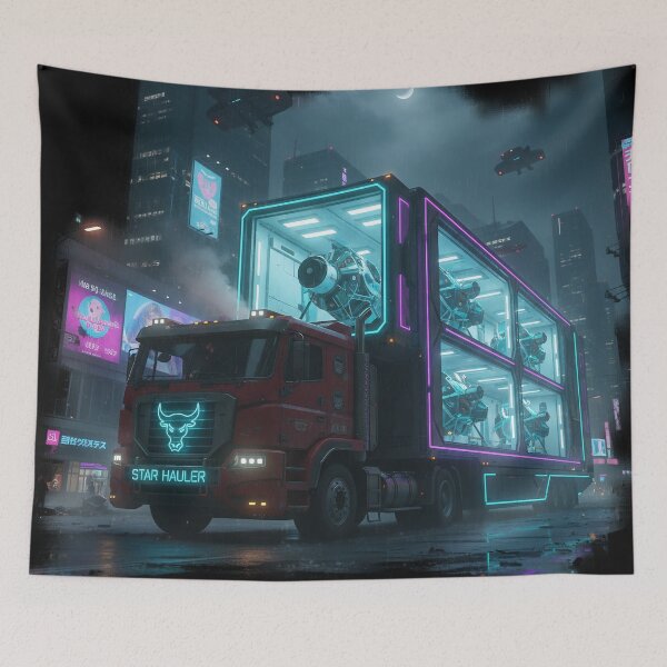 Item preview, Cyberpunk Star Hauler - Futuristic Deep Space Cargo Rig designed and sold by BounoWorld.