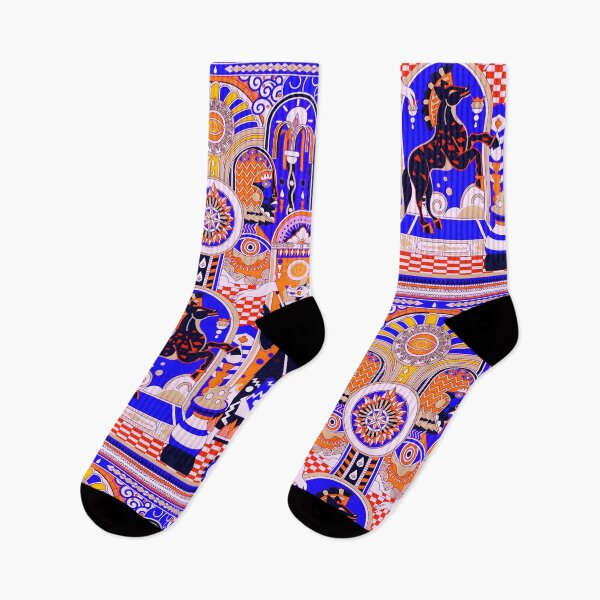 Item preview, Celestial Horse Temple – Psychedelic Art Deco Fantasy Illustration designed and sold by ANIARTONLINE.
