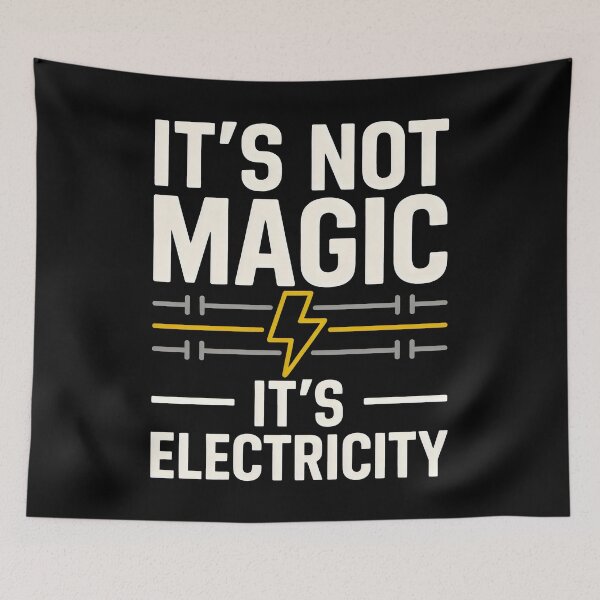 Item preview, It Is Not Magic It Is Electricity Typography designed and sold by SplashTastic.