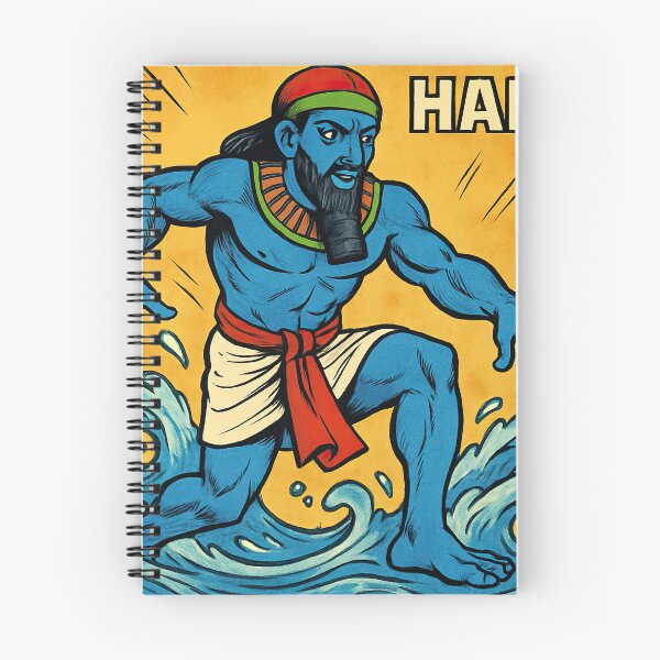 Item preview, Hapi, Egyptian god of inundation, male, wearing the false beard, blue skin | Comics stylCartoone -  designed and sold by ComicsFactory.