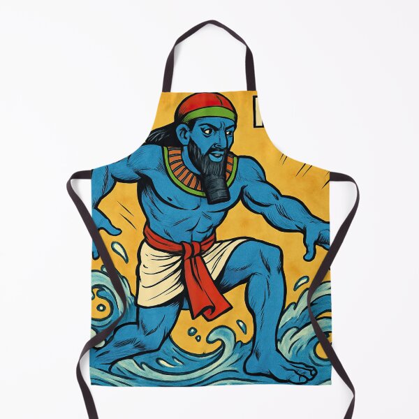 Item preview, Hapi, Egyptian god of inundation, male, wearing the false beard, blue skin | Comics stylCartoone - designed and sold by ComicsFactory.