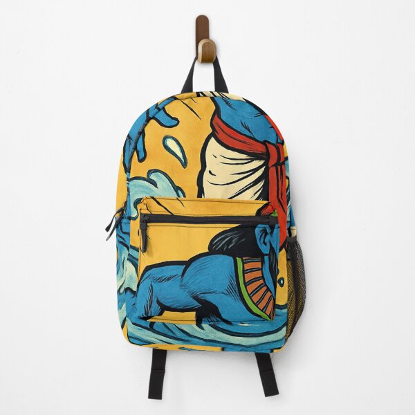 Item preview, Hapi, Egyptian god of inundation, male, wearing the false beard, blue skin | Comics stylCartoone -  designed and sold by ComicsFactory.