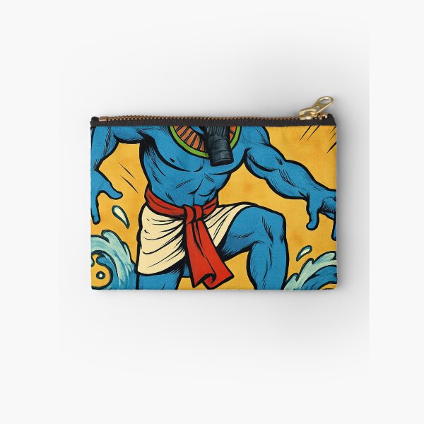 Item preview, Hapi, Egyptian god of inundation, male, wearing the false beard, blue skin | Comics stylCartoone -  designed and sold by ComicsFactory.