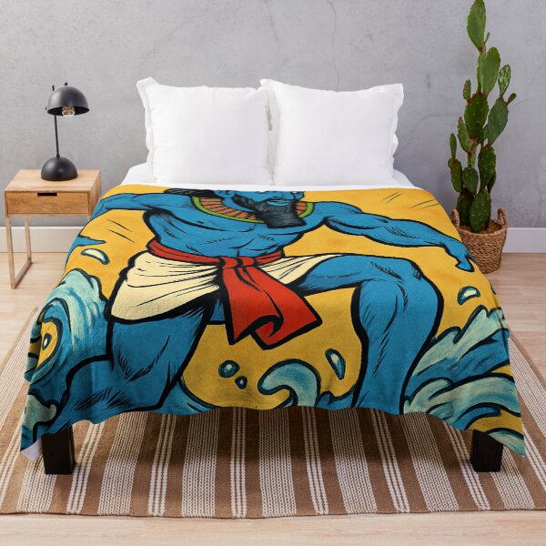 Item preview, Hapi, Egyptian god of inundation, male, wearing the false beard, blue skin | Comics stylCartoone - designed and sold by ComicsFactory.