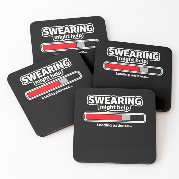 Item preview, Swearing Might Help – Loading Patience Funny Meme Typography Design designed and sold by EuropeanPrints.