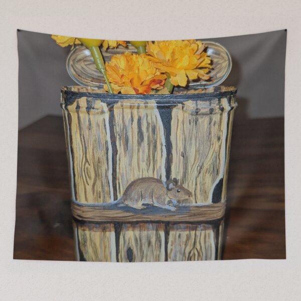 Item preview, Mouse on a tobacco can with dandelions  designed and sold by Matt Starr Fine Art .