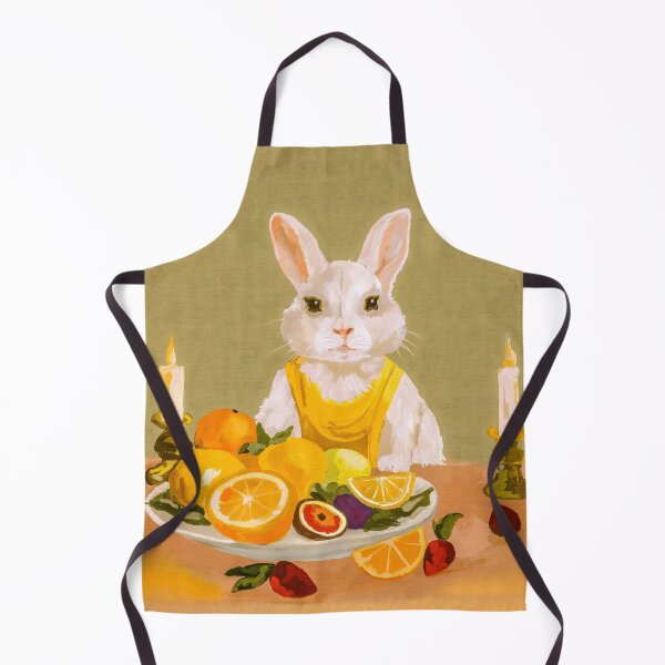 Item preview, Rabbit candlelit fruit Dinner oil painting stilllife designed and sold by SILVERAPPLE.