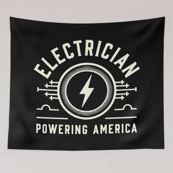 Item preview, Retro Electrician Powering America Emblem designed and sold by SplashTastic.