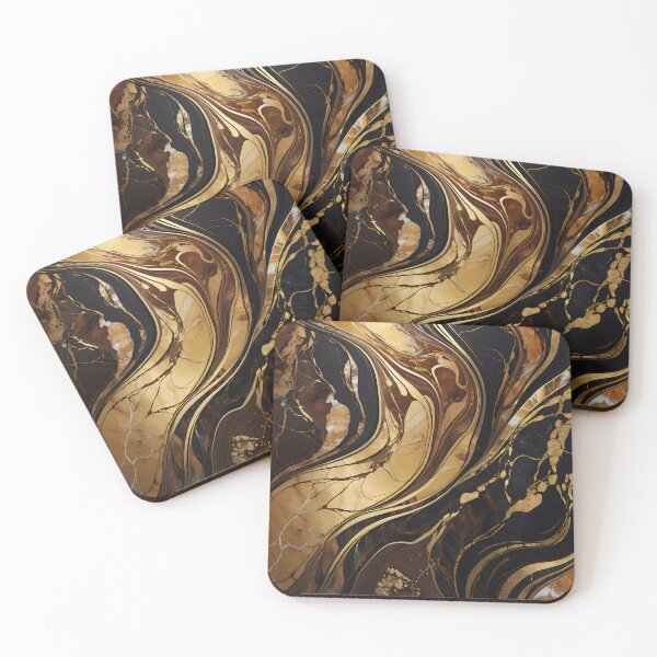 Item preview, Luxury Fluid Marble Pattern in Dark Gold Shades. designed and sold by MissYouONLY.
