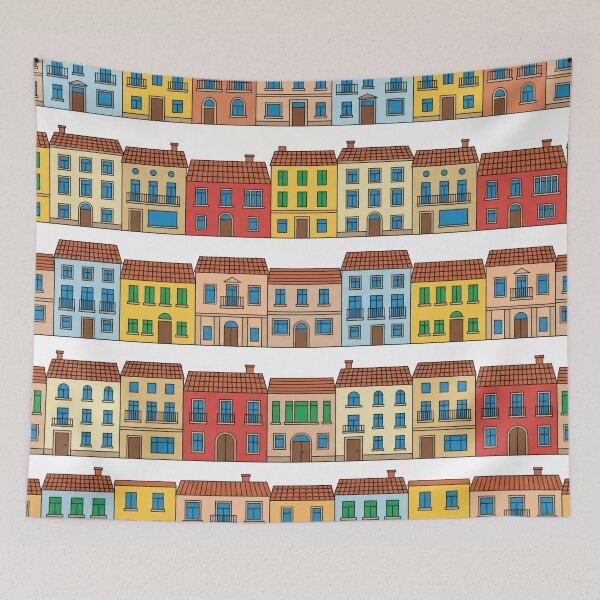 Item preview, Colorful Architectural Facades designed and sold by Nice Vibes Prints.