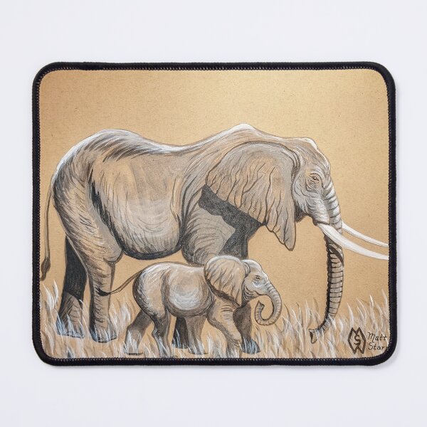 Item preview, Elephant Mom with Baby designed and sold by Matt Starr Fine Art .