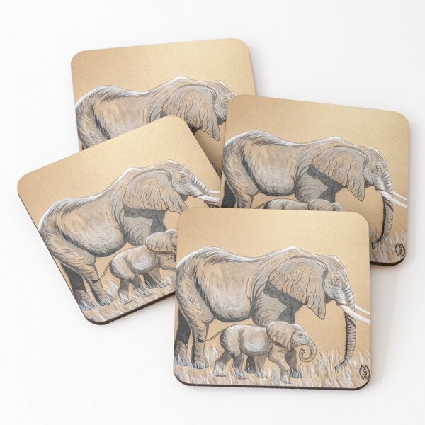 Item preview, Elephant Mom with Baby  designed and sold by Matt Starr Fine Art .