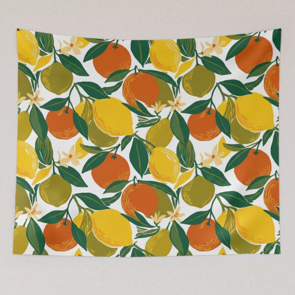 Item preview, Mediterranean Citrus Lemon Pattern designed and sold by Nice Vibes Prints.
