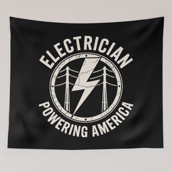Item preview, Vintage Electrician Powering America Badge designed and sold by SplashTastic.