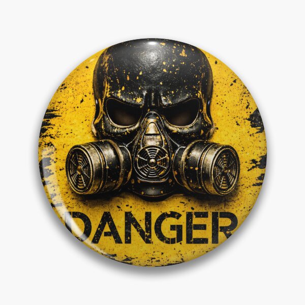 Item preview, Danger Gas Mask Skull Hazard Sign designed and sold by Kaleidoscope Print.