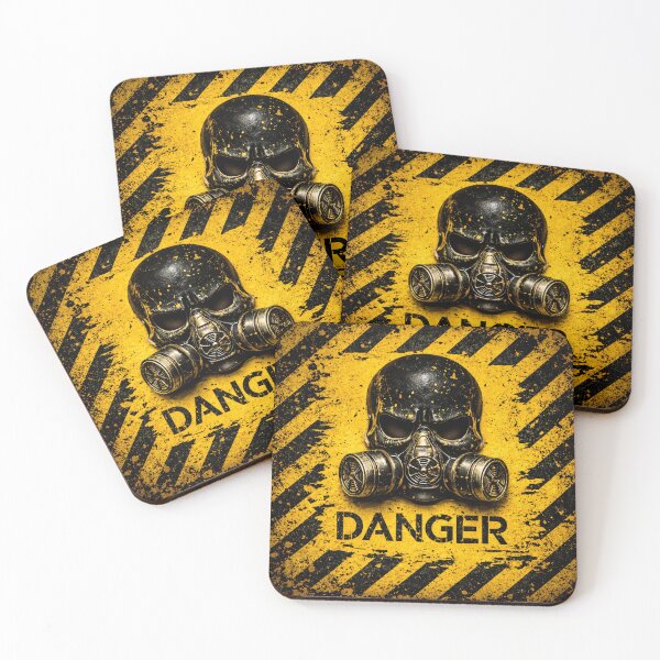 Item preview, Danger Gas Mask Skull Hazard Sign designed and sold by Kaleidoscope Print.